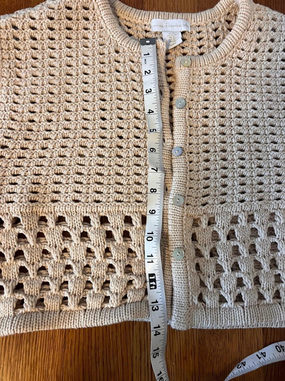 House of Harlow 1960 Cream Crochet Knit Vest - Picture 6 of 7